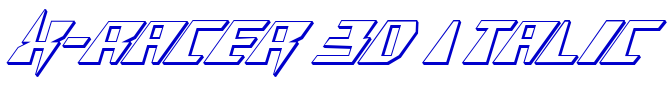 X-Racer 3D Italic шрифт